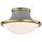 Nuvo Lafayette 1-Light Flush Mount 14 in. Gray/Natural Brass White Opal Glass 60/7915 - alternate 7